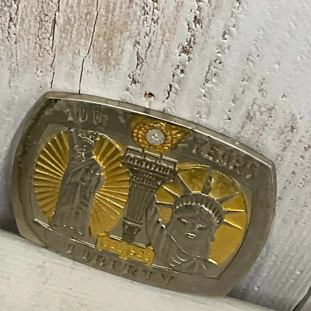 Sterling Treasury 100 Years Liberty Belt Buckle 1996 Statue of Liberty Patriotic